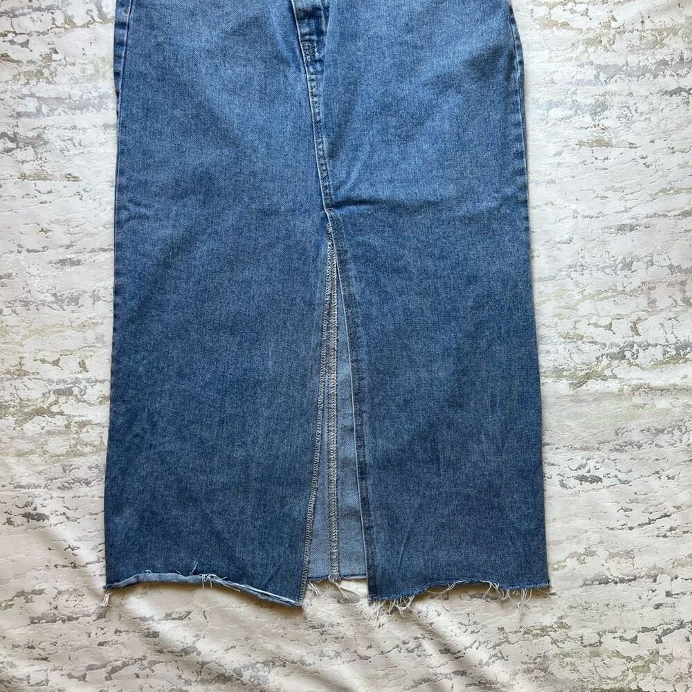 Happily Grey crossover Denim Midi Skirt - Picture 3 of 9
